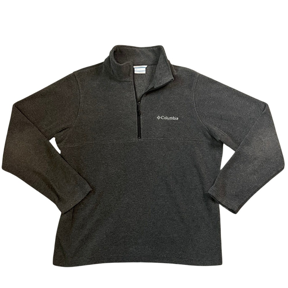 Columbia Mens Quarter Zip Fleece Pullover Charcoal Gray Jacket Size M Gorpcore